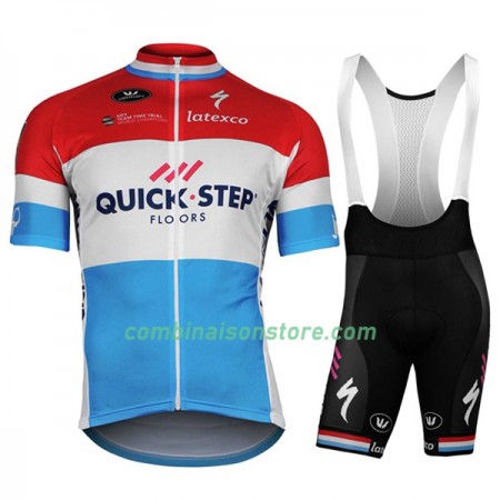 Femme Combinaison Cycliste + Cuissard à Bretelles 2017 Quick-Step Floors Championnats du Luxembourg